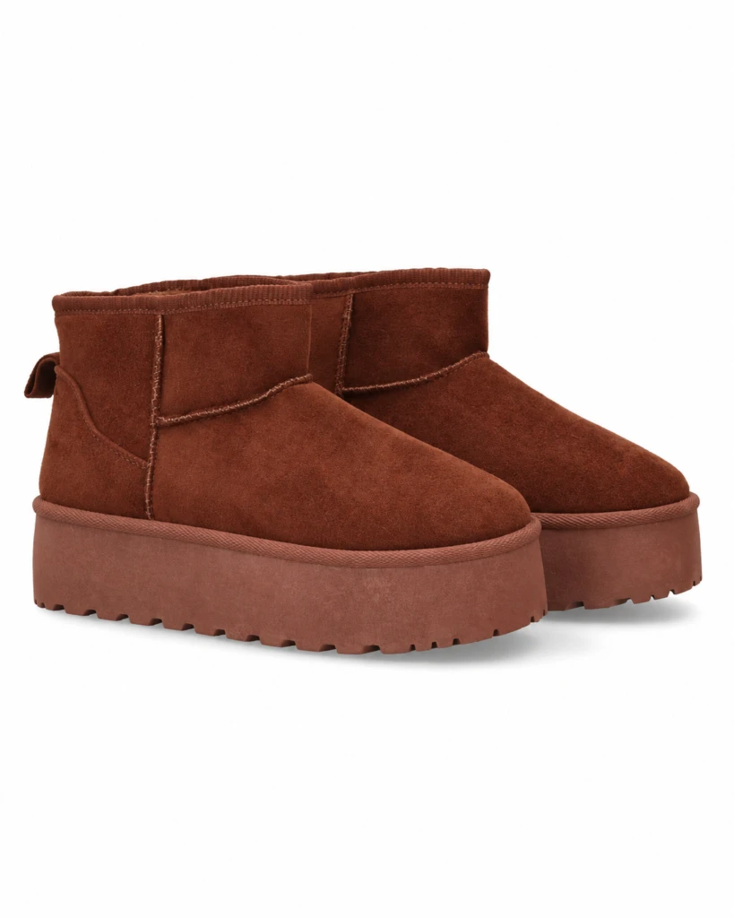 Botin Plano para Mujer con plataforma, Estilo Australiano, Forrado de Pelo