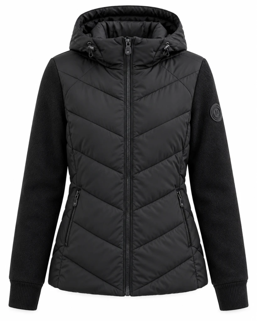 Chaqueta acolchada negro con capucha